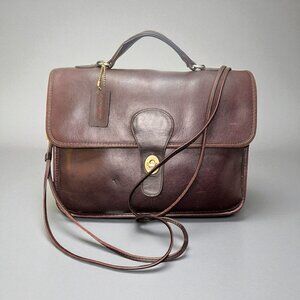 VTG Coach School Bag 9695 Burgundy Leather Brass Satchel 70s-80s NYC + Tag RARE